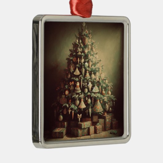 クリスマスツリーとギフトBohoクリスマス休日 メタルオーナメント (右)
