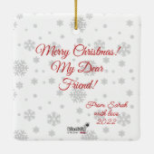 クリスマスツリーとクリスマスの言葉 セラミックオーナメント (裏面)