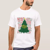 クリスマスツリーとクリスマスの言葉 Tシャツ (正面)