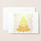 クリスマスツリーとクリスマスワード箔カード 箔カード (封筒付き正面)