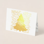 クリスマスツリーとクリスマスワード箔カード 箔カード (正面)