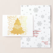クリスマスツリーとクリスマスワード箔カード 箔カード (ディスプレー)