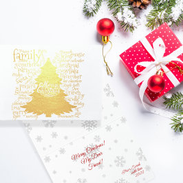 クリスマスツリーとクリスマスワード箔カード 箔カード