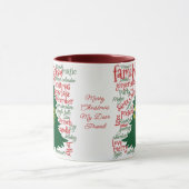 クリスマスツリーとクリスマスワード&雪片 マグカップ (中央)