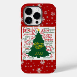 クリスマスツリーとクリスマスワード&雪片 Case-Mate iPhone 14 PROケース
