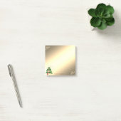 クリスマスツリーとゴールドの雪の結晶-名入れ ポストイット (オフィス)