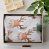 クリスマスツリーとサンタクロースの水彩画 薄葉紙 (ギフト)