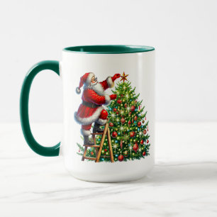 クリスマスツリーとサンタクロース マグカップ