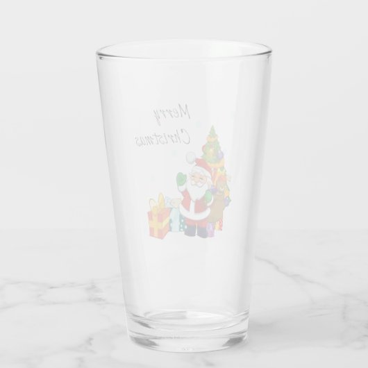 クリスマスツリーとサンタメリークリスマス タンブラーグラス (裏面)