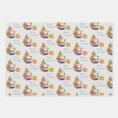 クリスマスツリーとサンタメリークリスマス ラッピングペーパーシート (正面2)