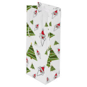 クリスマスツリーとサンタ ワインギフトバッグ (正面アングル)