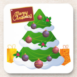 クリスマスツリーとショッピングバッグのコースター コースター