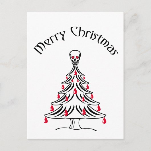 クリスマスツリーとスカル ポストカード (正面)