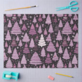 クリスマスツリーとスターパープルホワイトクリスマス 薄葉紙 (クラフト)