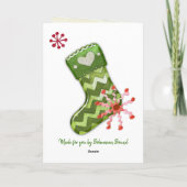 クリスマスツリーとストッキングのファンシー カード (裏面)