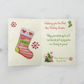 クリスマスツリーとストッキングのファンシー カード (内部)