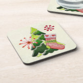 クリスマスツリーとストッキングウィムジー コースター (左側)