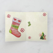 クリスマスツリーとストッキングウィムジー ノートカード (内部)