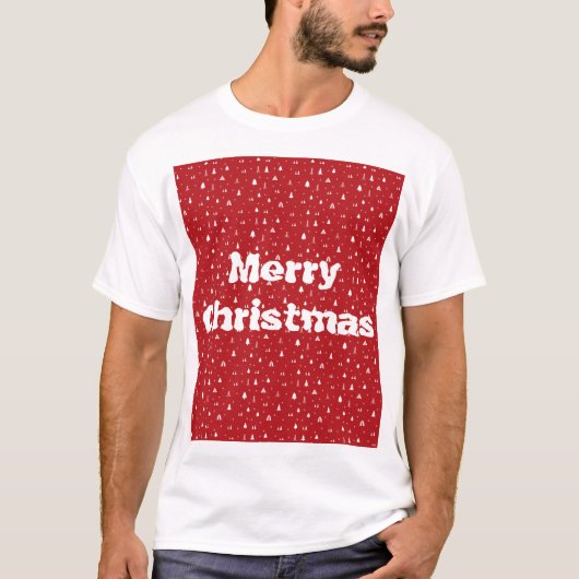 クリスマスツリーとスノーフレークのTシャツ Tシャツ (正面)