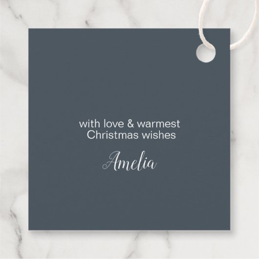 クリスマスツリーとスノーフレークティール（緑がかった色）ID863 フェイバータグ (裏面)