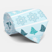 クリスマスツリーとスノーフレークパターン ネクタイ (ロール)