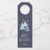 クリスマスツリーとスノーフレークブルーID863 ボトルネックタグ (正面)