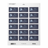 クリスマスツリーとスノーフレークブルーID863 ラベル (フルシート)