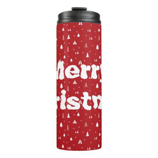 クリスマスツリーとスノーフレーク熱タンブラー タンブラー (正面)