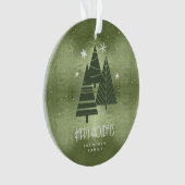 クリスマスツリーとスノーフレーク緑ID863 オーナメント (正面)