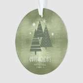 クリスマスツリーとスノーフレーク緑ID863 オーナメント (正面)