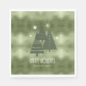クリスマスツリーとスノーフレーク緑ID863 スタンダードランチョンナプキン (正面)
