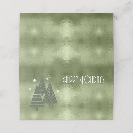 クリスマスツリーとスノーフレーク緑ID863 プレイスカード (外部開封)