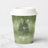 クリスマスツリーとスノーフレーク緑ID863 紙コップ (裏面)