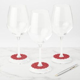 クリスマスツリーとスノーフレーク ワインボトルタグ ワイングラスタグ