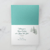 クリスマスツリーとセーブルシェットランド・ シープドッグホリデーカード シーズンカード (内部)