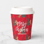 クリスマスツリーとタイガースパターン 紙コップ (裏面)