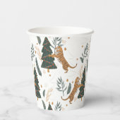 クリスマスツリーとタイガースパターン 紙コップ (裏面)