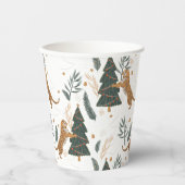 クリスマスツリーとタイガースパターン 紙コップ (正面)