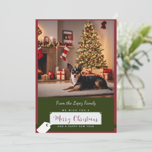 クリスマスツリーとチワワ シーズンカード (スタンド正面)
