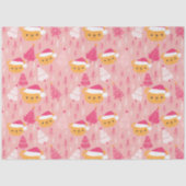 クリスマスツリーとテディがピンクのクリスマスを飾る 薄葉紙 (正面)