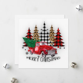 クリスマスツリーとトラックのクリスマス シーズンカード
