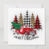 クリスマスツリーとトラックのクリスマス シーズンカード (正面)