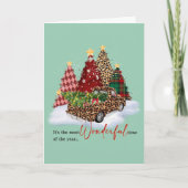 クリスマスツリーとトラックデザイン シーズンカード (正面)