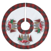 クリスマスツリーとトラック ブラッシュドポリエステルツリースカート (正面)