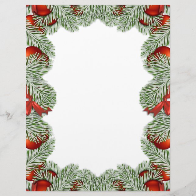 クリスマスツリーとバルブの装飾 レターヘッド (正面)