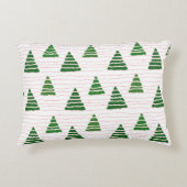 クリスマスツリーとビーズの文字列パターン アクセントクッション (正面)