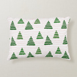 クリスマスツリーとビーズの文字列パターン アクセントクッション