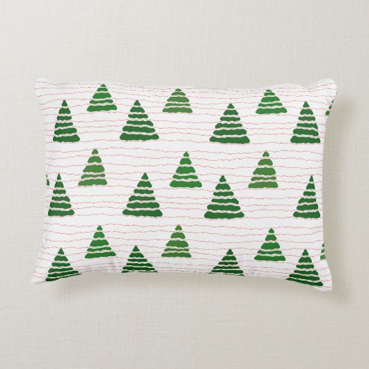 クリスマスツリーとビーズの文字列パターン アクセントクッション (裏面)