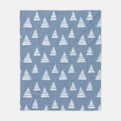 クリスマスツリーとビーズの文字列パターン フリースブランケット (正面)