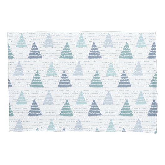 クリスマスツリーとビーズの文字列パターン 枕カバー (正面左)